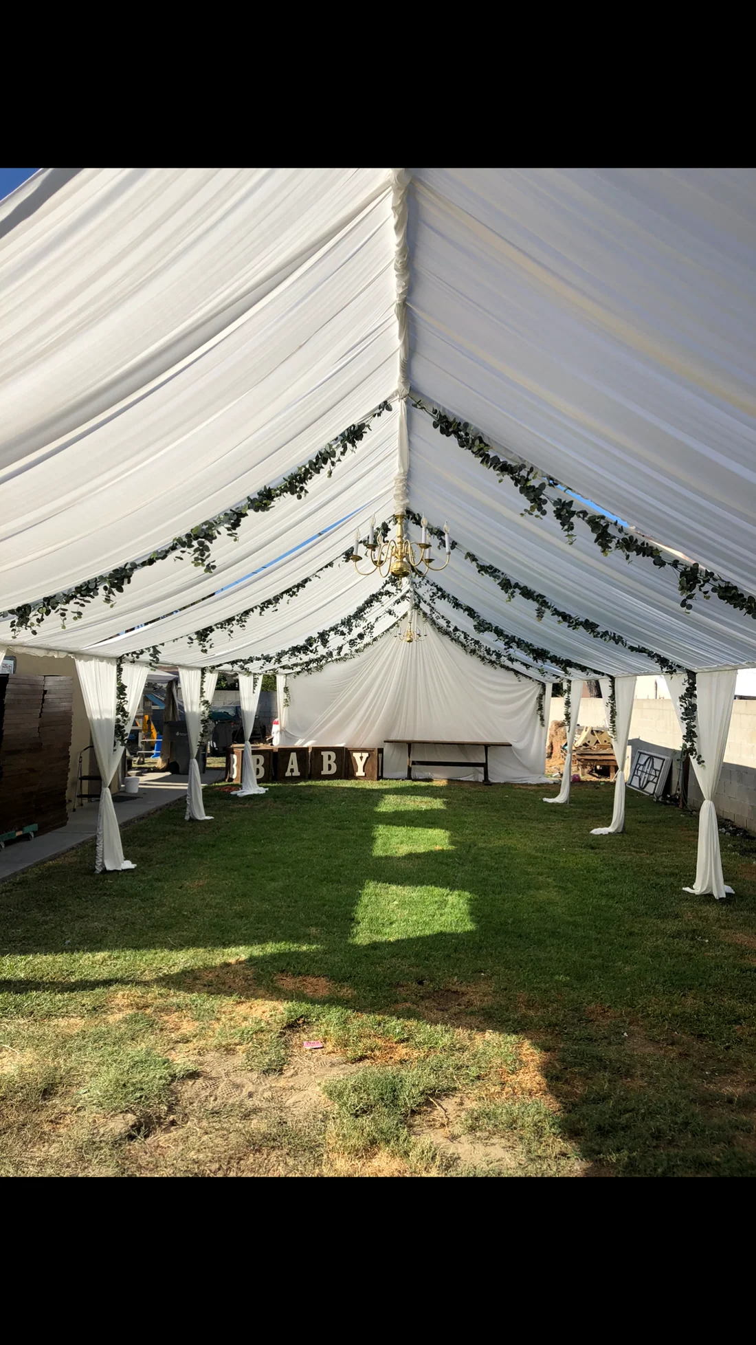 10x20 tent and drapery